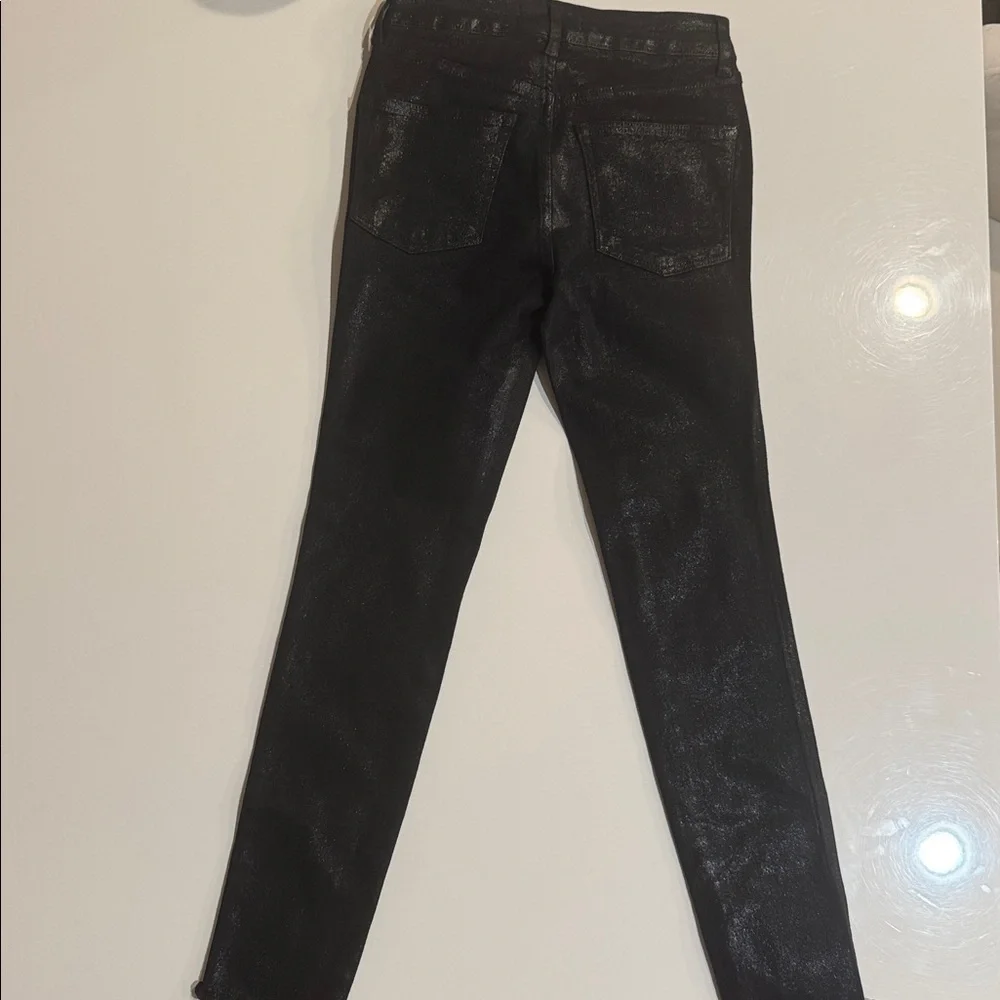 NWOT We The Free High Rise Coated Shimmering Black Denim